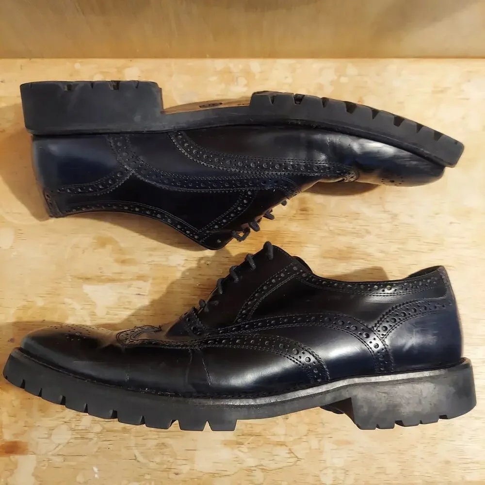 Donald J Pliner Maris-SXSX Men's US 10.5 Black Leather Oxford Dress Shoes